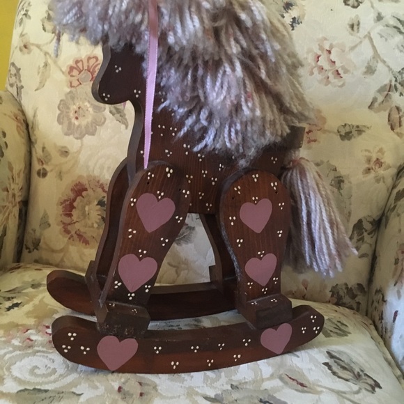 Preowned 13” Wooden Decor Hand Painted Rocking Horse - Picture 7 of 7